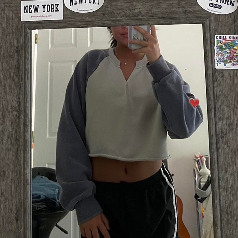 PacSun Notch Neck Cropped Sweatshirt